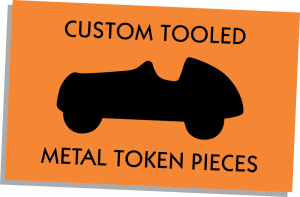 Custom Tooled Metal Token Game Pieces for Monopoly and Other Games
